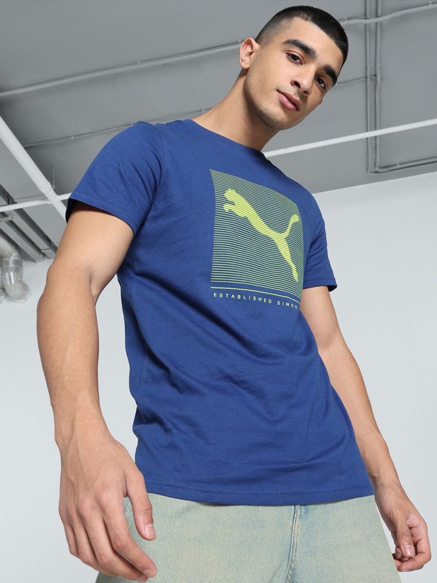 Puma Ess Striped Slim-Fit Logo Graphic T-Shirt