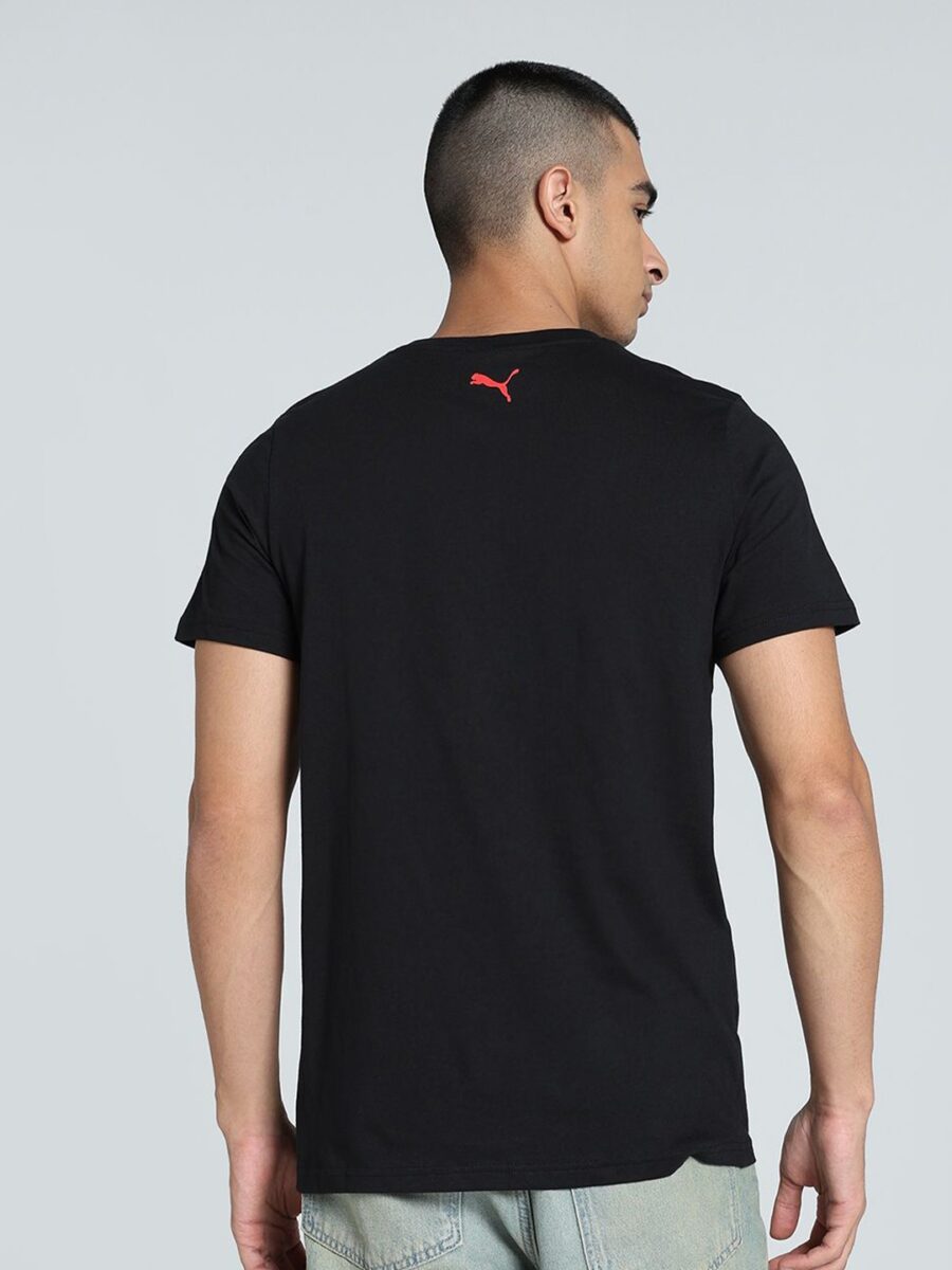 Puma Striped Logo Graphic Printed Slim Fit Tee - Image 5