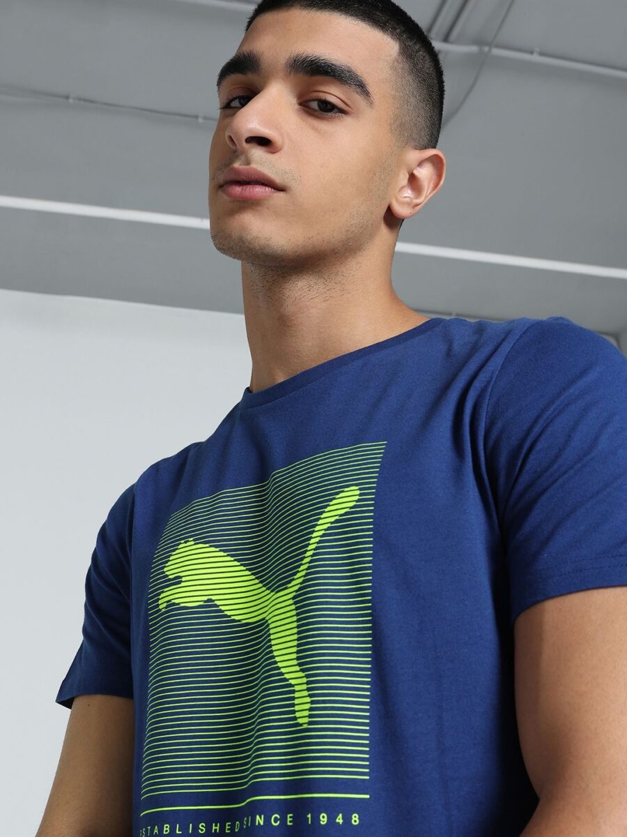 Puma Ess Striped Slim-Fit Logo Graphic T-Shirt - Image 3