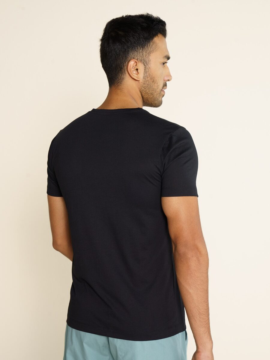 Ultralight Basic Crew Pure Cotton Lounge Black T-Shirts - Image 4